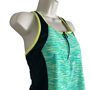NWOT Womens Athletic Two-Piece Tankini Swimsuit Racerback Top with Briefs. Large